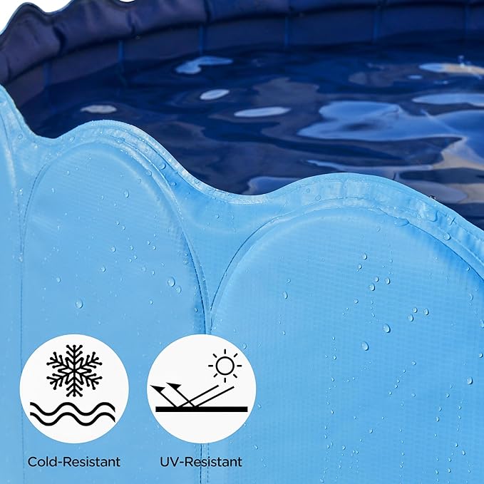 Yaheetech Opvouwbaar Hondenzwembad met Sproeier 160 x 33 cm - Blauw - Antislip Hondenbad voor Huisdieren