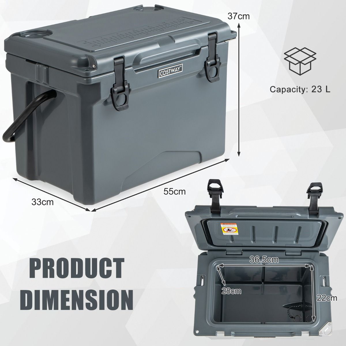Coast Koelbox - rotatiegegoten - geïsoleerd - 21 liter - grijs