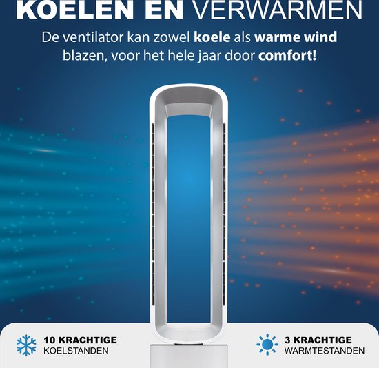 Energiezuinige Elektrische Kachel Aironex - Verwarming en Verkoeling in 1 - Heater - Design Ventilatorkachel - Kachelventilator - Verwarming ElectrischBladloze Ventilator - Torenventilator Aironex - Ventilator Staand - Aircooler