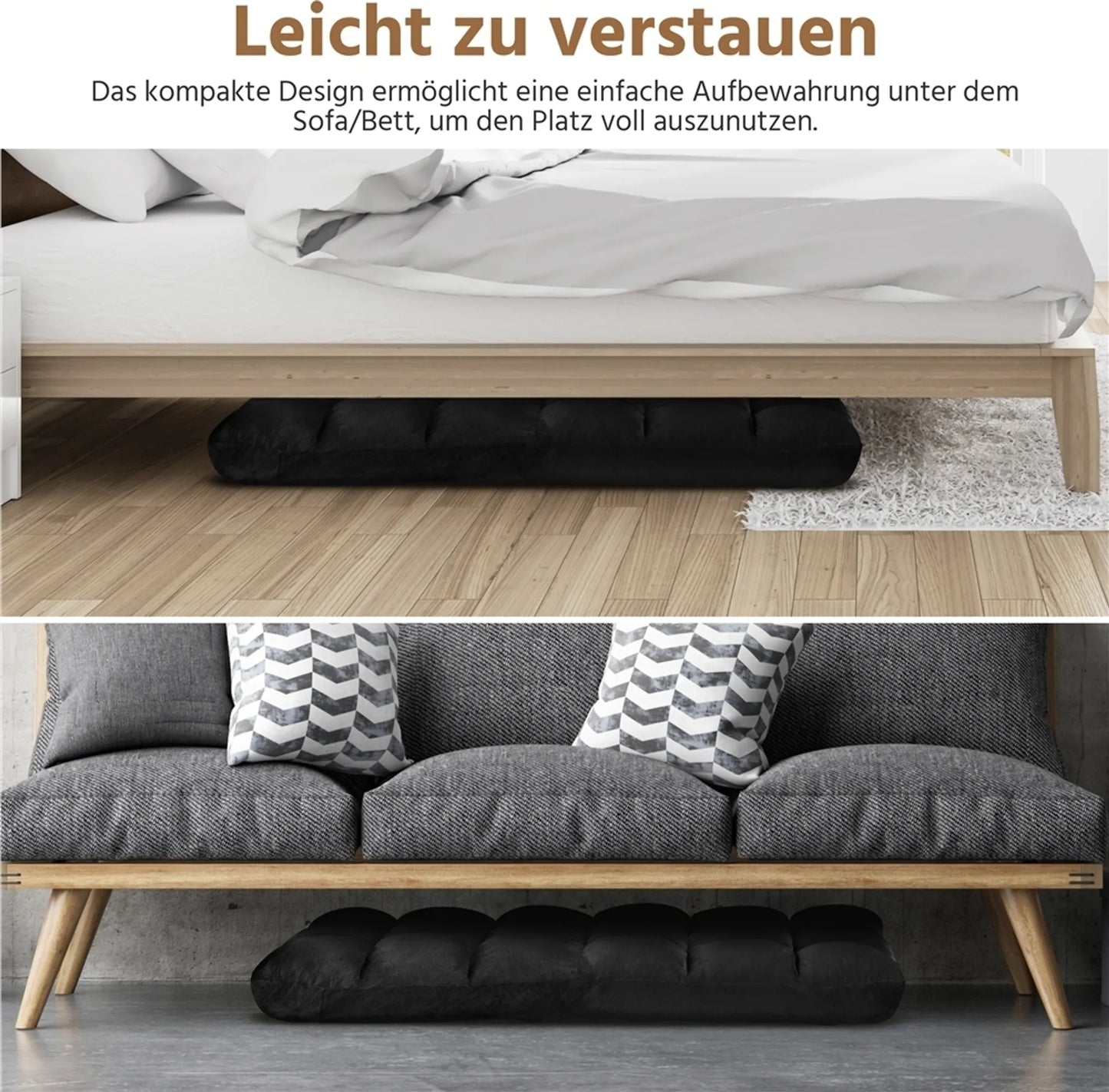 Yaheetech Vloerstoel Inclusief 14 Verstelbare Standen – Voorzien Van Schuim Met Hoge Dichtheid En Stevig Metalen Frame En Zachte Pluche Stof – Voor Woonkamer En Speelkamer – Zwart Polyester – 111,5 x 53 x 14 cm