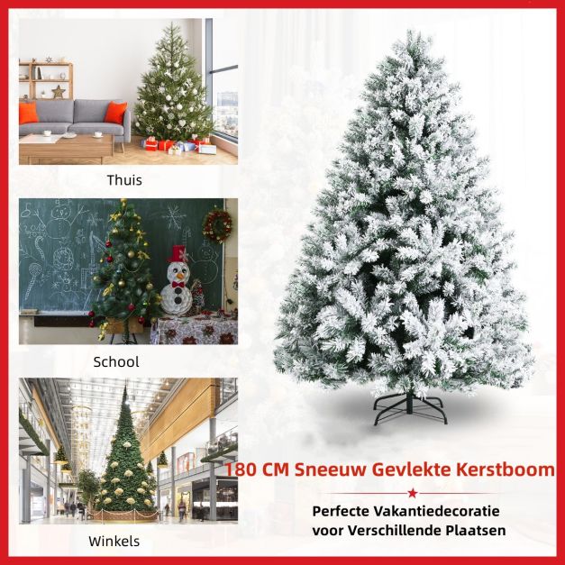 Coast Kunstkerstboom - Besneeuwd - 180 cm - PVC - Groen/Wit