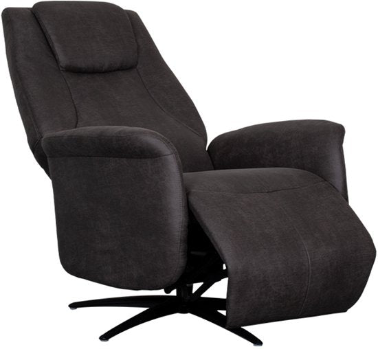 LABEL51 Stockholm Fauteuil - Grijs - Stof - One Size - - - Draaibaar - Met Armleuning