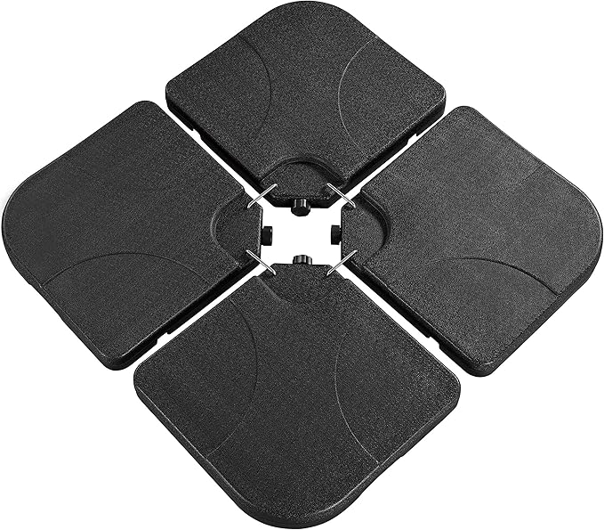 Yaheetech Parasolvoetset - 50x50x7,5 cm - 4-Delig - Verzwaarbaar - Kunststof - Zwart