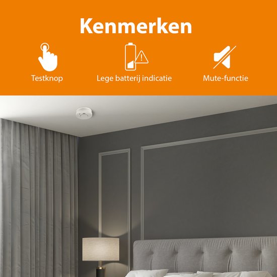 Smartwares FSM-11514 - Rookmelder 4st 85dB - 5 Jaar batterij, 10 jaar sensor - TUV Gecertificeerd - Brandmelder