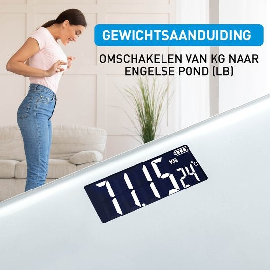 Grundig Personenweegschaal - Digitale Weegschaal - 50 Gr Nauwkeurig - tot 180 KG