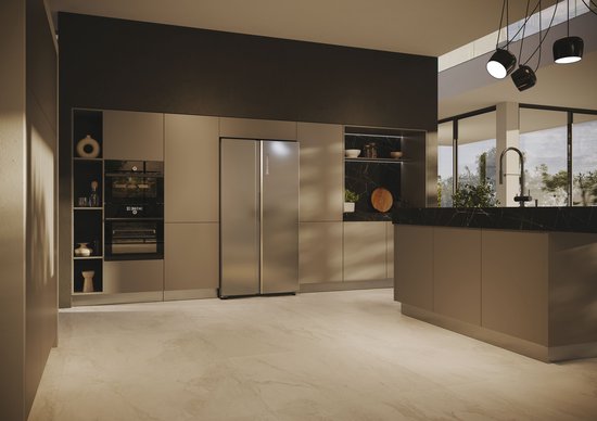 Haier HSW59F18DNMM - Amerikaanse koelkast - 615L - 90 cm - Total No Frost - Energieklasse D - Vochtigheidsregeling voor verser voedsel - Inox Look - 10 Jaar Garantie op onderdelen