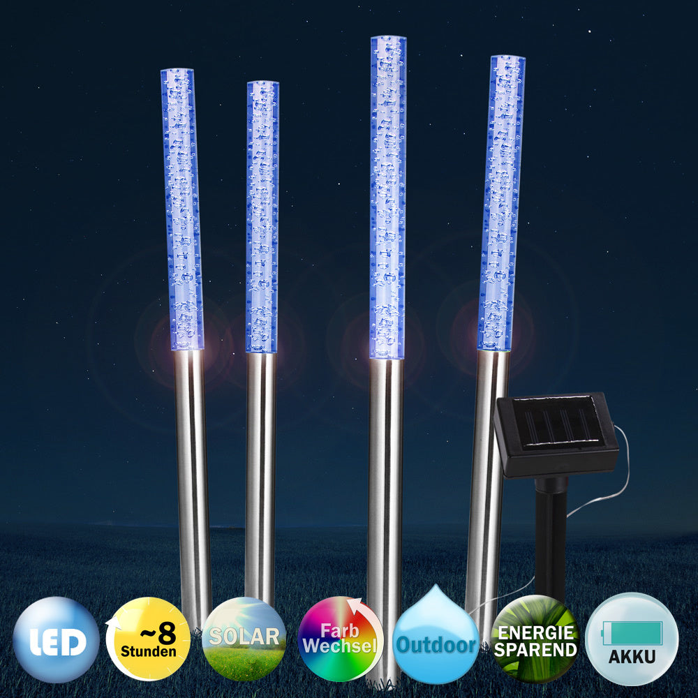 Monzana Tuinlamp - Zonne energie Set van 4 Schemersensor IP44 - Multicolor