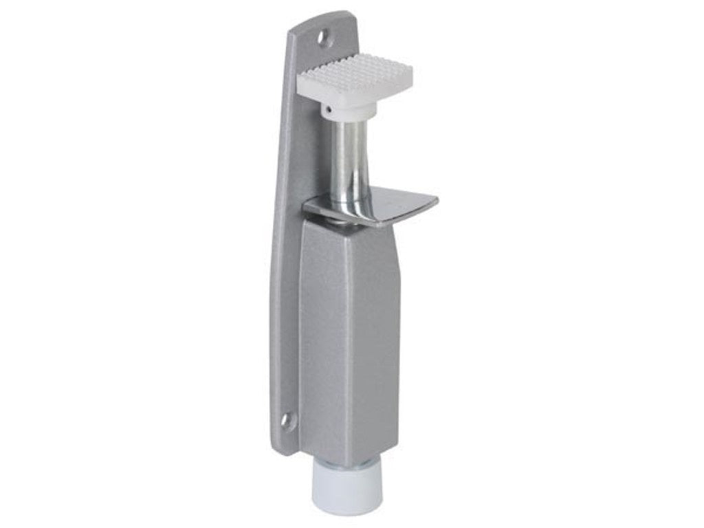 Perel Deurstopper, met voetbediening, metaal met rubber voet, 48 x 202 x 43 mm, 1 stuk