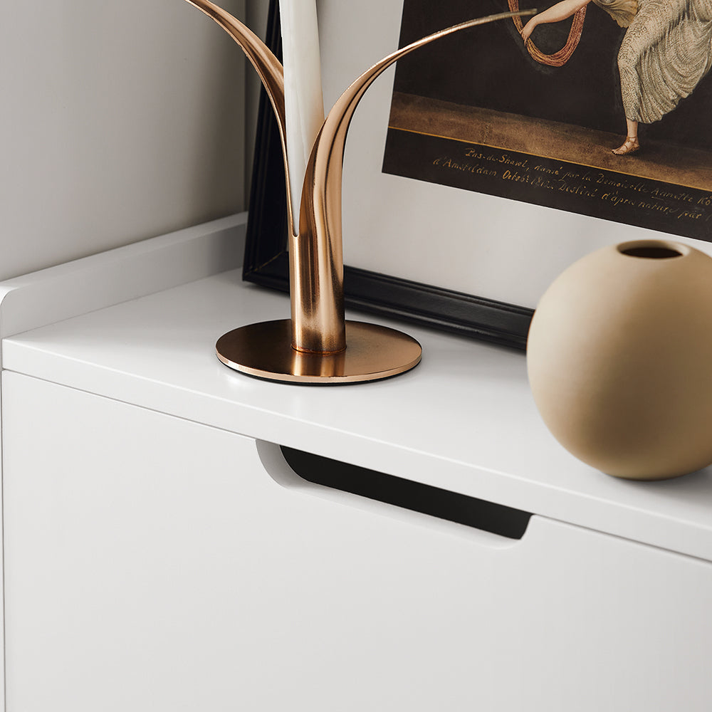 SoBuy Schoenenkast met 3 Kleppen – Wit – Smalle Opbergkast 50×19×129 cm – Hal, Slaapkamer of Woonkamer