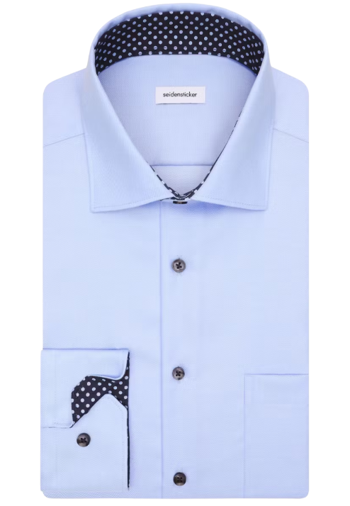 Seidensticker New Kent Slim Fit Business Overhemd – maat L – lichtblauw – heren