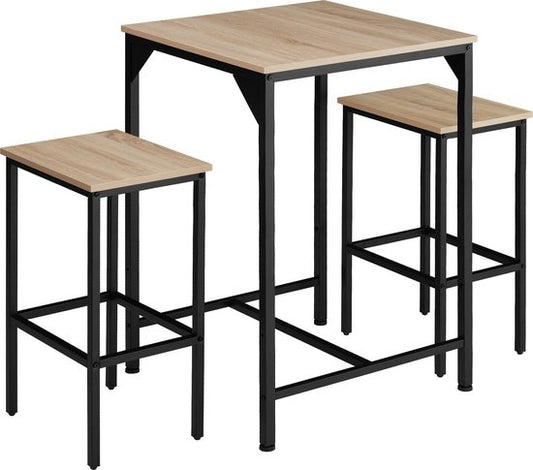 tectake - Bartafelset Inverness industrieel lichtbruin - 404363
