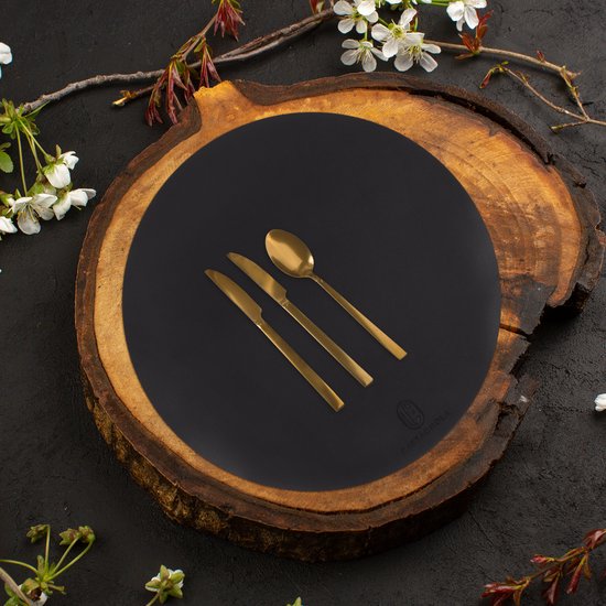 Castagnola Lederlook Placemats - Ronde Placemats - Antislip Placemat van Kunstleer - Waterafstotende Onderlegger - Onderzetter - 6 Stuks - Diameter 38 cm - Zwart
