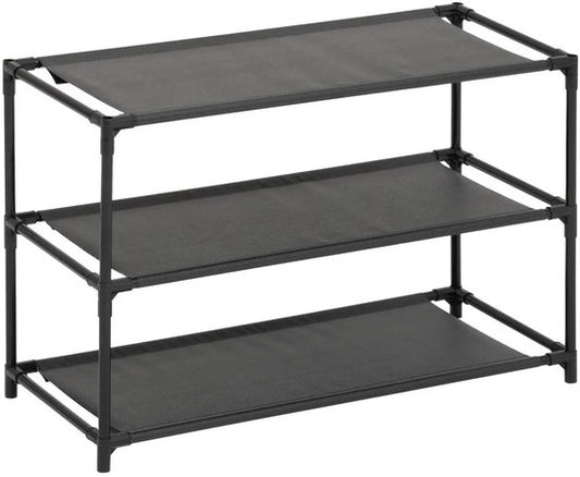 5Five Schoenenrek Intissa - 3-laags - metaal/kunststof - 57 x 25 x 39 cm - voor 9 paar schoenen - zwart