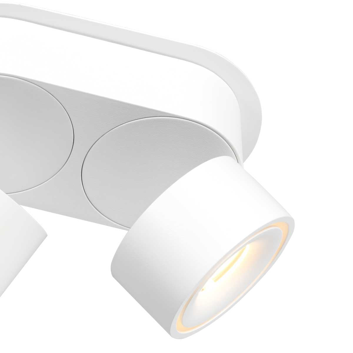 Witte 2-lamps spot Fez 2674W dimbaar draaibaar en kantelbaar kunststof/metaal Modern Mexlite