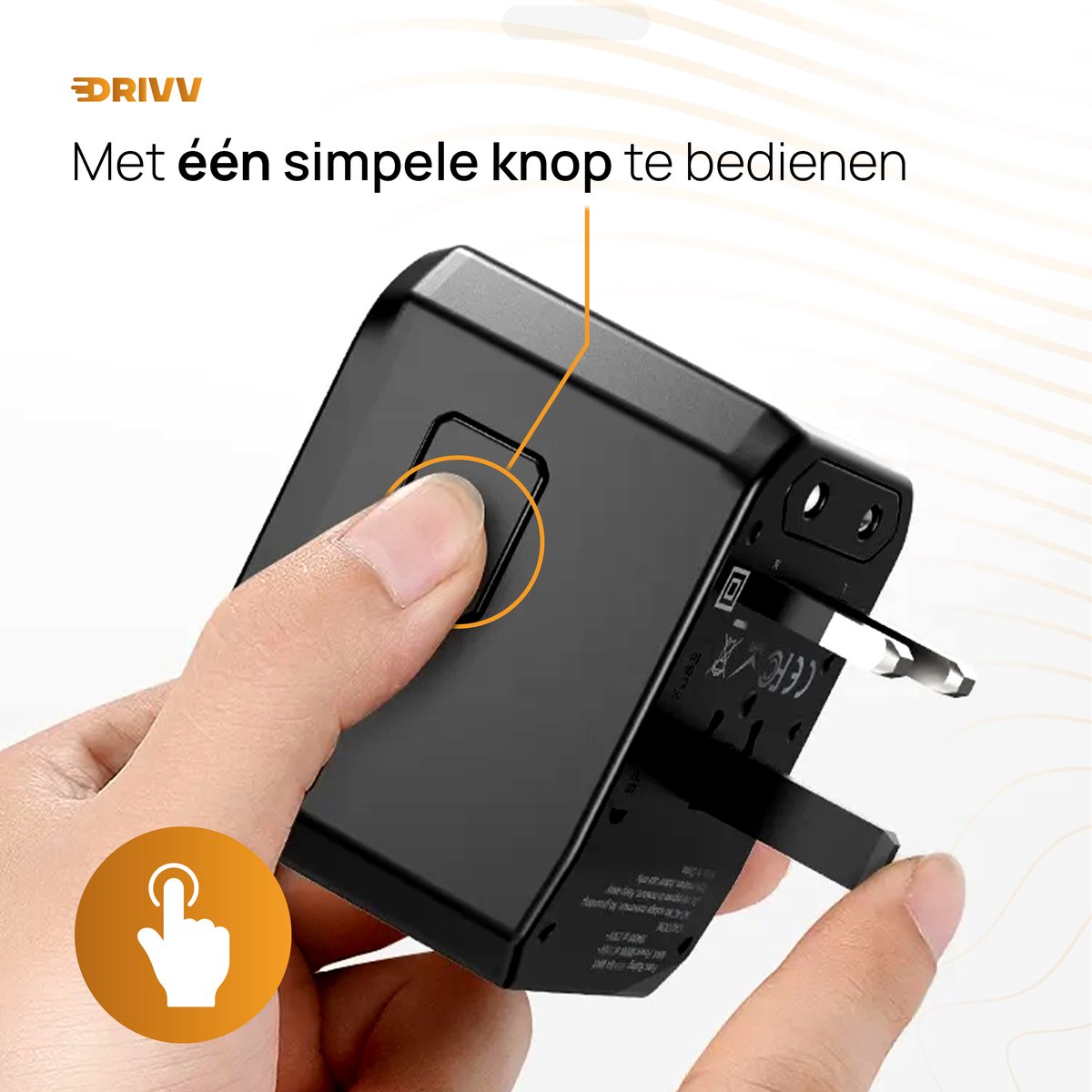Drivv. Universele Wereldstekker - 4x USB & 1x USB C Fast Charge Travel Adapter - Reisstekker Amerika / Engeland / UK / Canada / Afrika/ Japan / Mexico / Thailand / Zuid Amerika - Type A, B, C, E, F, G, I, J, L, N - 150+ Landen - Reisadapter - Zwart