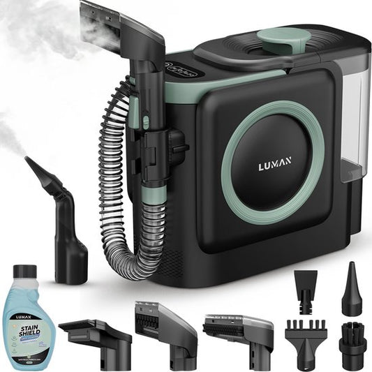 LUMAN 10 in 1 Tapijtreiniger PRO 1800W - 100°C Stoomfunctie en Zelfreinigend - Vlekkenreiniger - Stoomreiniger - Zetelreiniger - Reiniger voor bank, vloer, auto en tapijt - 7 Meter Snoer
