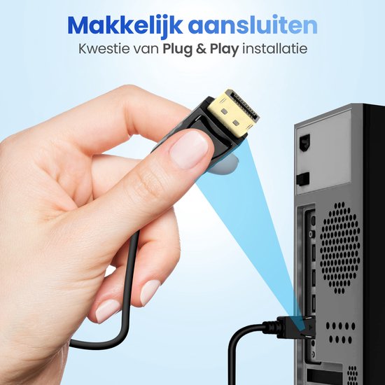 Garpex® DisplayPort naar DVI 24+1 Kabel - DP naar DVI Kabel - Full HD 1080p - 1,8 meter