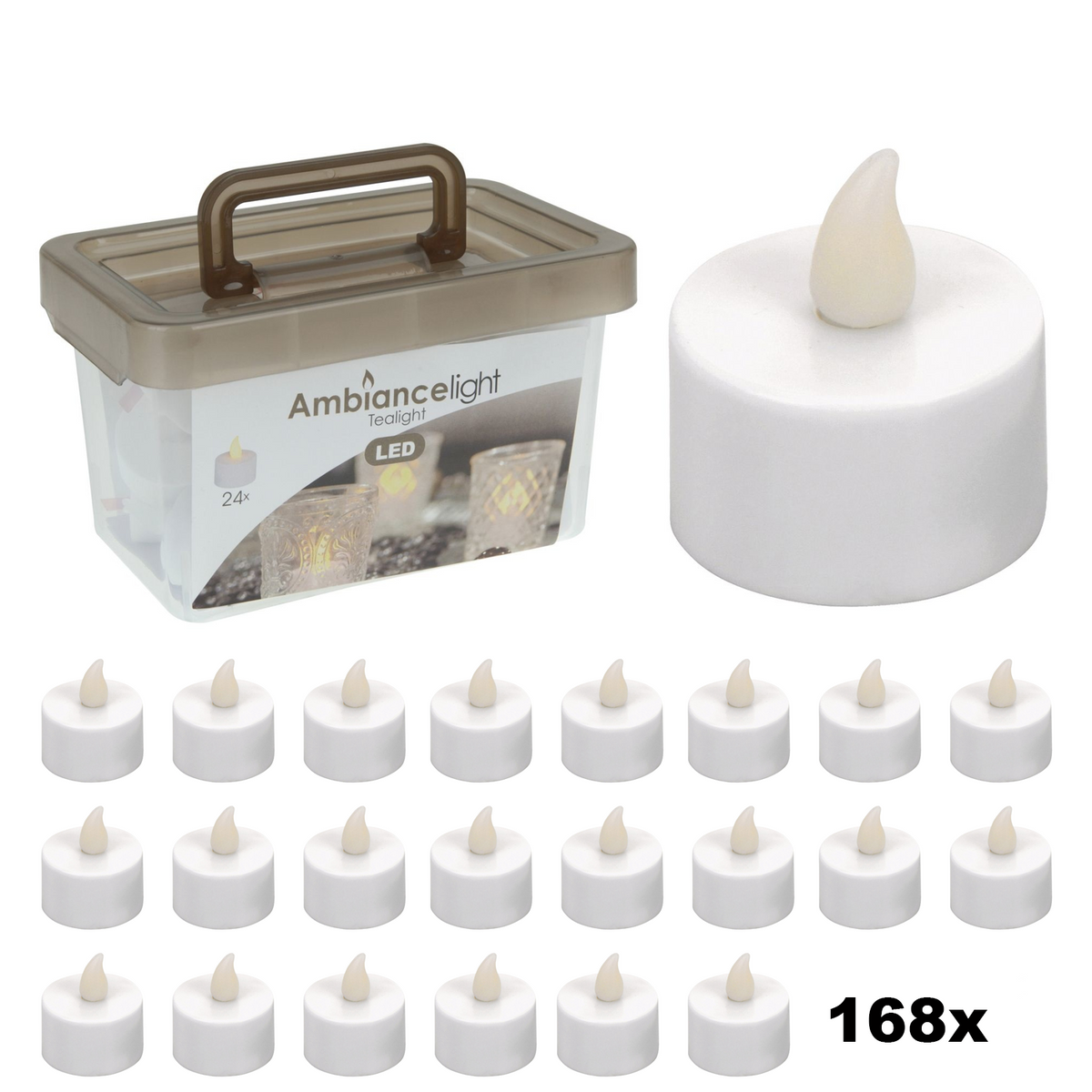 Set Theelichtjes LED - XXXL SET met 168 Stuks - INCLUSIEF Batterijen