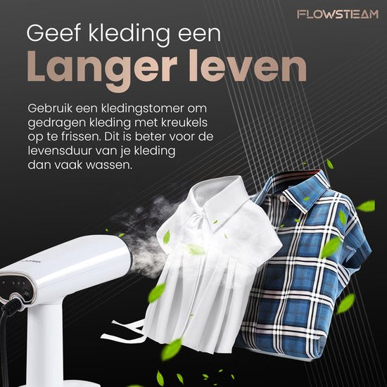 FLOWSTEAM® Luxe Kledingstomer - Handstomer - Stoomapparaat Kleding - Snow White Edition