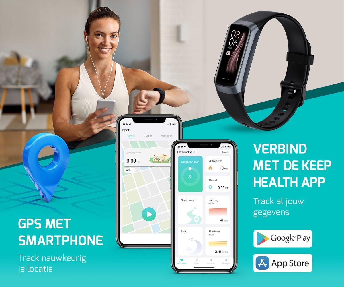 FITAGE Activity Tracker – Stappenteller - 336 Uur Batterijduur - 20-40 cm Polsomtrek – 10,1 x 8,7 x 2,4 cm – Zwart