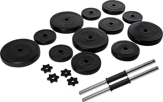 VirtuFit Verstelbare Dumbbellset - Halterset - Gewichten - 2 Vinyl Dumbbells van 14kg - 28 kg