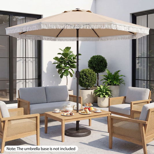 Coast parasol met slinger en kantelfunctie - 270 cm diameter - stevige metalen ribben - beige