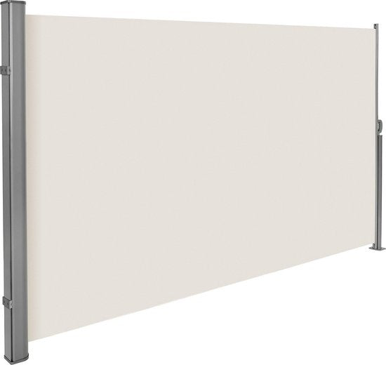 tectake - Uitschuifbaar aluminium windscherm tuinscherm 180 x 300 cm beige 401529