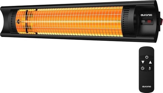 Auronic Terrasverwarmer - Infrarood - Heater - Elektrisch - 2500W - Afstandsbediening - 4 Standen - Zwart