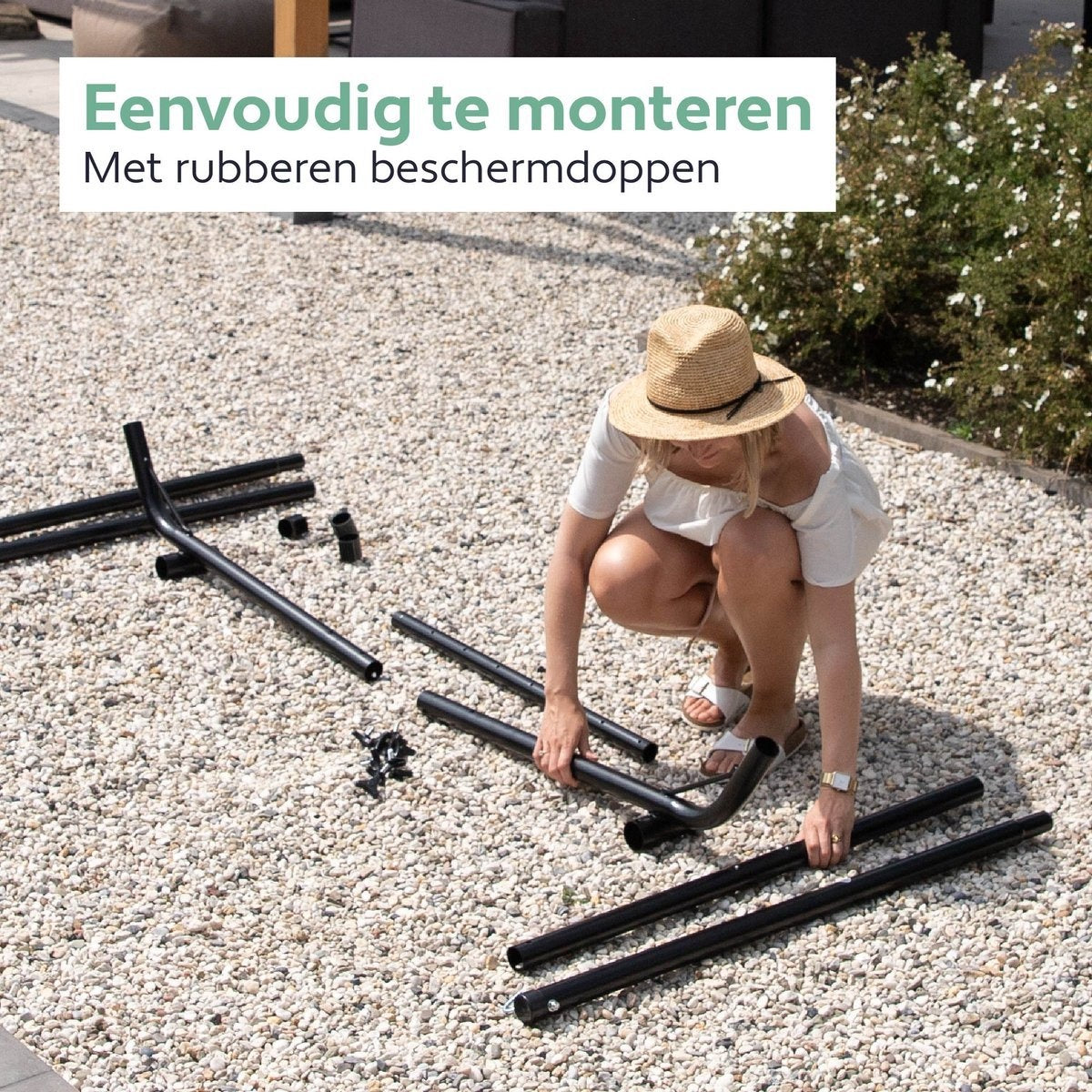 Vita5 Hangmat Standaard -  2 persoons - Verstelbaar - Weerbestendig – tot 205 kg – Incl. Draagtas - zonder hangmat