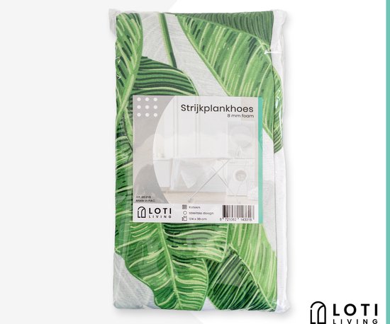 Loti Living Strijkplankhoes 124 x 38 cm - Strelitzia - Strijkplankovertrek - Complete set - Universeel