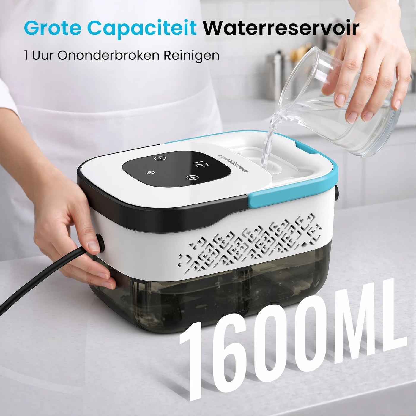 Monsga Stoomreiniger 1500 W – 3,5 Bar – 1,6 L – 15 sec Opwarmtijd – Wit