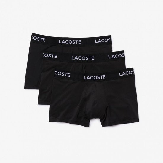 Lacoste 3-Pack Microfiber Boxershorts Trunk Heren - Zwart - maat M