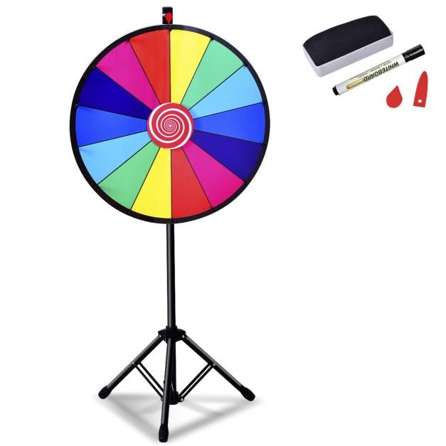 Coast Rad van Fortuin - Draaiwiel - Zelf Schrijven - Ø60 cm - met tripod standaard - 14 vakjes