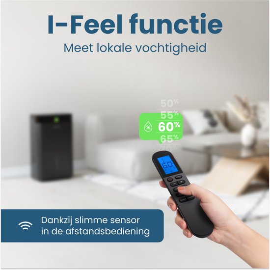 Auronic Luchtontvochtiger en Luchtreiniger - Better Plus Series - Ontvochtigt 12L per dag - 5L Waterreservoir - Slaapkamer, Badkamer, Woonkamer en Kantoor - Vochtvreter voor in Huis - Zwart