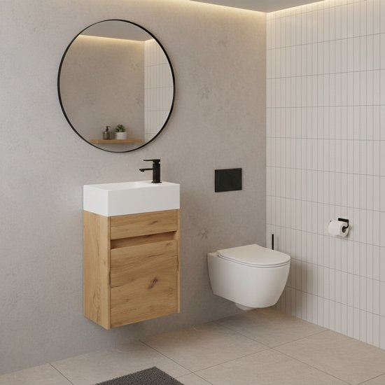 VDD – toiletmeubel – toiletmeubel met wasbak – toiletmeubel oak – fonteinmeubel – fontein meubel