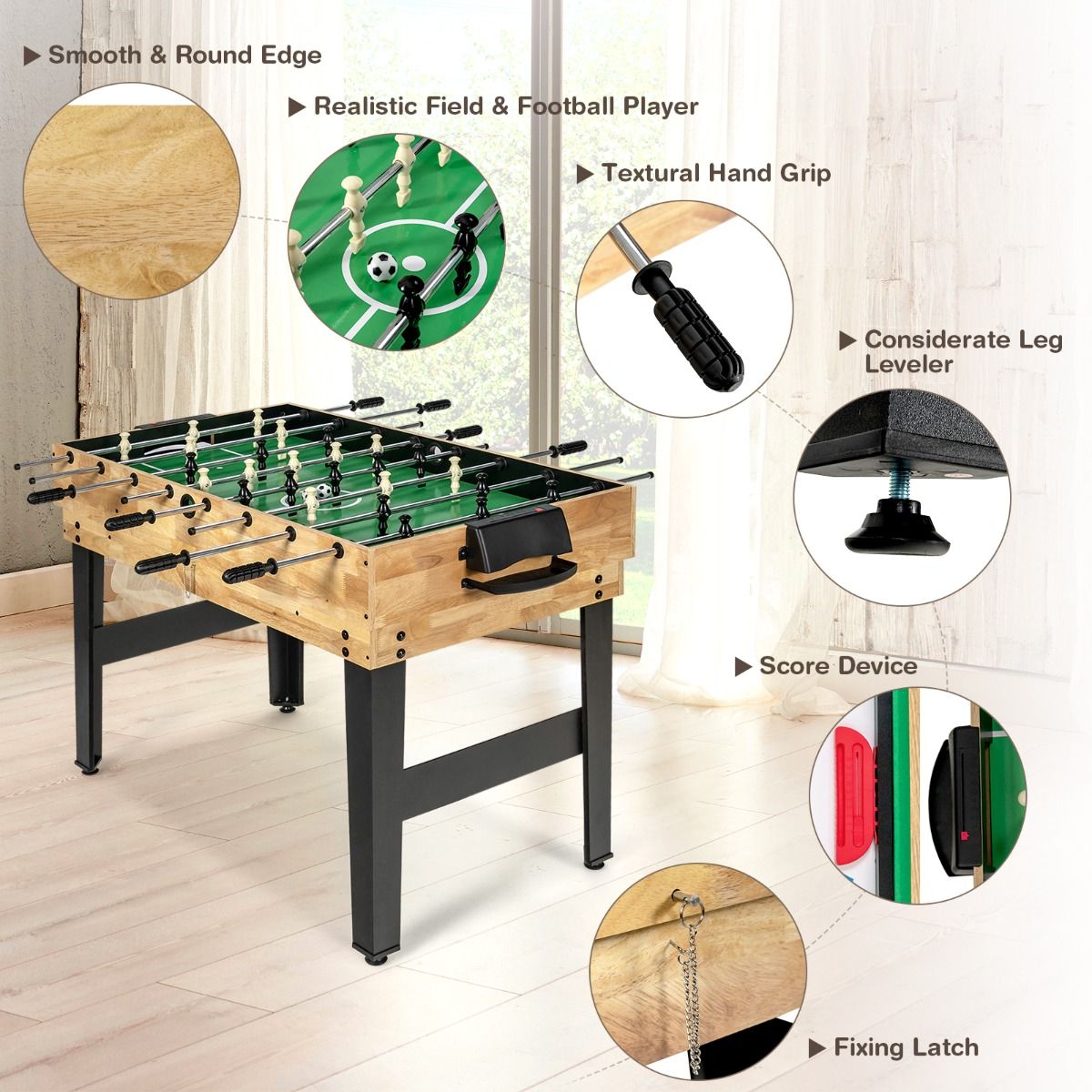 Coast Multifunctionele Speeltafel - 10-in-1 spellen - Stapelbaar ontwerp - Hout - 105,5 x 61 x 80 cm