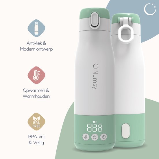 Numsy Thermosfles Flessenwarmer Onderweg - Draadloos - Alle Merken - 350 mL