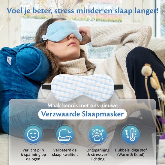 EL-Life Verzwaard Slaapmasker vrouwen & mannen - Oogmasker met verkoelende stof en velvet - Verstelbaar - Slaapmaskers