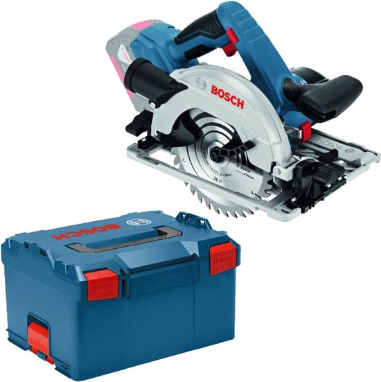 Bosch Professional GKS 18V-57 G - Accu en lader niet meegeleverd, 1x zaagblad Standard for Wood 165mm, afzuigadapter, binnenzeskant, parallelgeleider