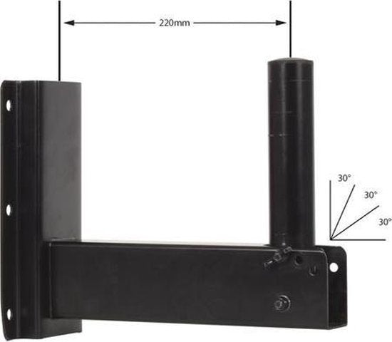 HQ-Power Montagebeugel, voor luidsprekerkast, max. last 25 kg, metaal, zwart