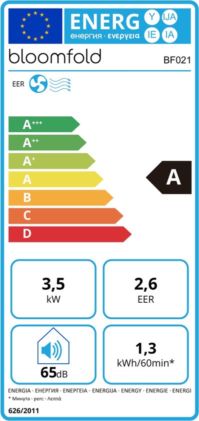 Bloomfold Mobiele Airco - 12.000 BTU - 4-in-1 - Airconditioning met Raamafdichtingskits - Slaapkamer - Woonkamer - tot 35m² koelen