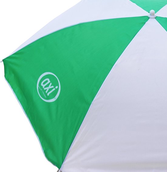 AXI Parasol in Groen / Wit - Kinderparasol van 125cm voor kinderen  - Compatibel met AXI picknicktafels, watertafels & zandbakken