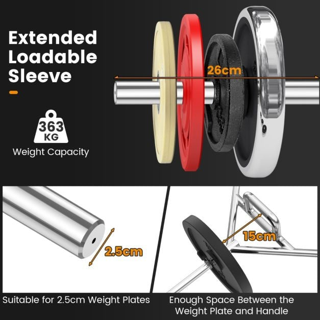 Coast Olympische Zeshoekige Trekstang - Robuuste Halterstang met Platte/Verhoogde Gekartelde Handgrepen - voor Squats/Deadlifts - Zilver