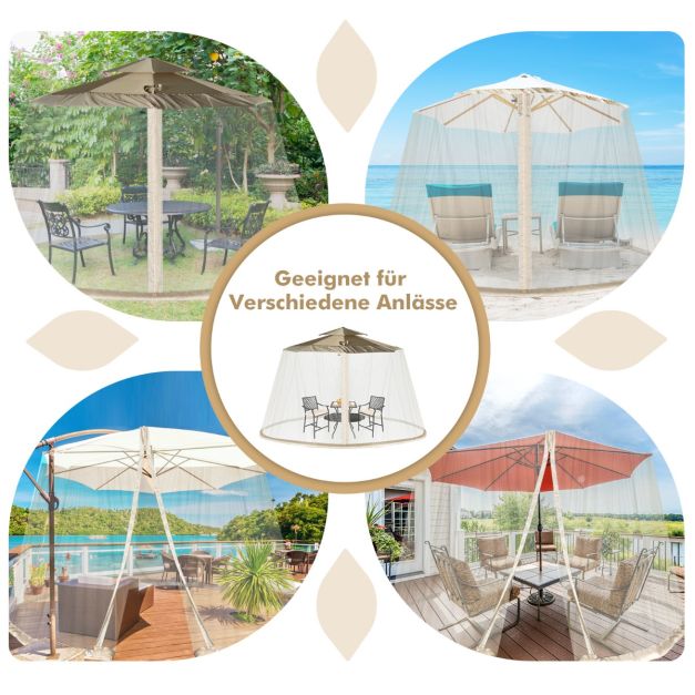Coast Parasol Muggennet – Insectennet met 2 Deuren en Dubbele Rits 12,5 x 2,3 m – Beige