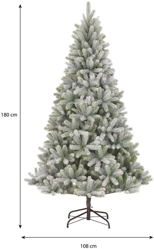 Black Box Trees Nagoya Kerstboom Groen Frosted met Scharnierconstructie - Kerstversiering voor Binnen - Kunstboom met Realistische Uitstraling - Hoogte 180 x Diameter 108 cm