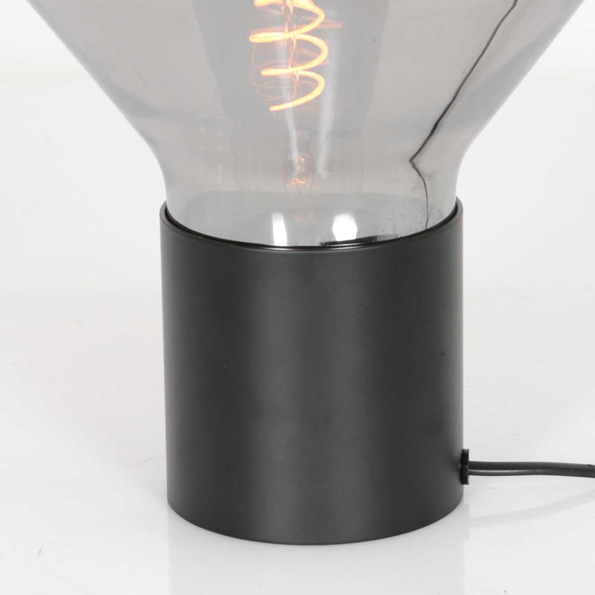Tafellamp Ambiance 3401ZW Zwart, 25 cm hoog, 26 cm diameter, van elektronica, glas en metaal, Steinhauer, Eigentijds design voor binnengebruik