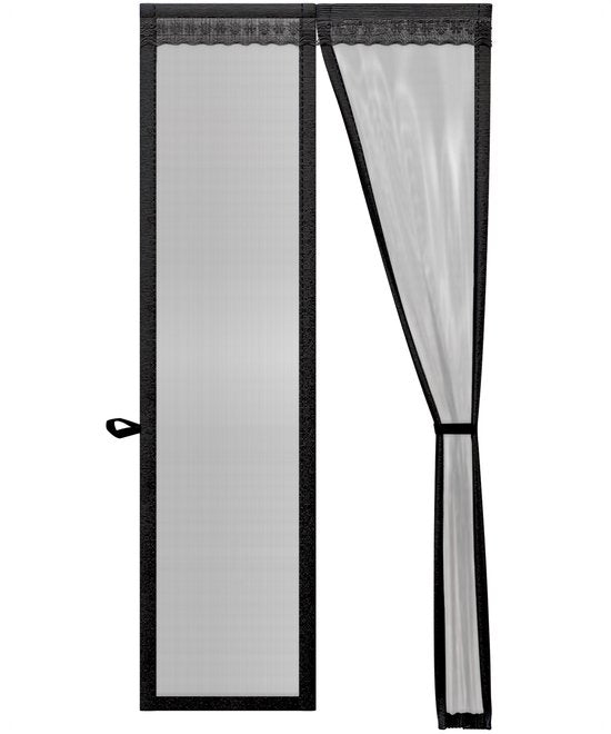 O'DADDY - Deurgordijn Deluxe FIBER - Magnetisch Vliegengordijn - Voor Nieuwbouw en Standaard Deuren - Eenvoudige Installatie - 100 x 240 cm - Zwarte Hor