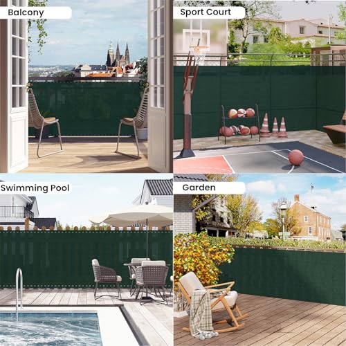 Woltu Schaduwdoek 1,5 x 15 m Groen - Privacy Scherm en Windscherm voor Tuin en Balkon