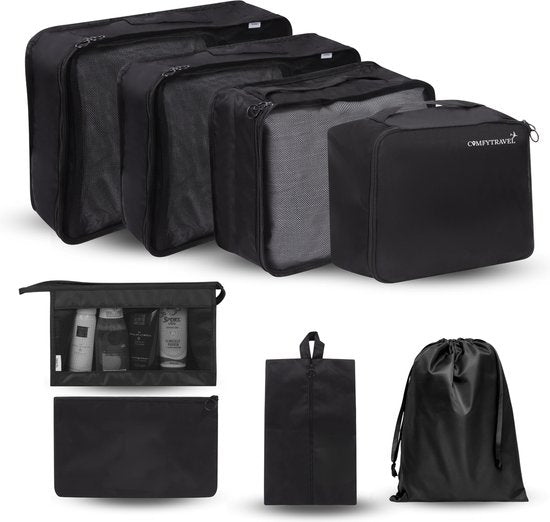 Comfytravel Verpakkingskubussen Set - Koffer / Rugzak Reizen Organizer - Reisaccessoires - Waterdicht / 8 Stuks