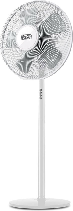 BLACK+DECKER Statiefventilator BXPF60E - Ø 40 cm - 60 Watt - Wit
